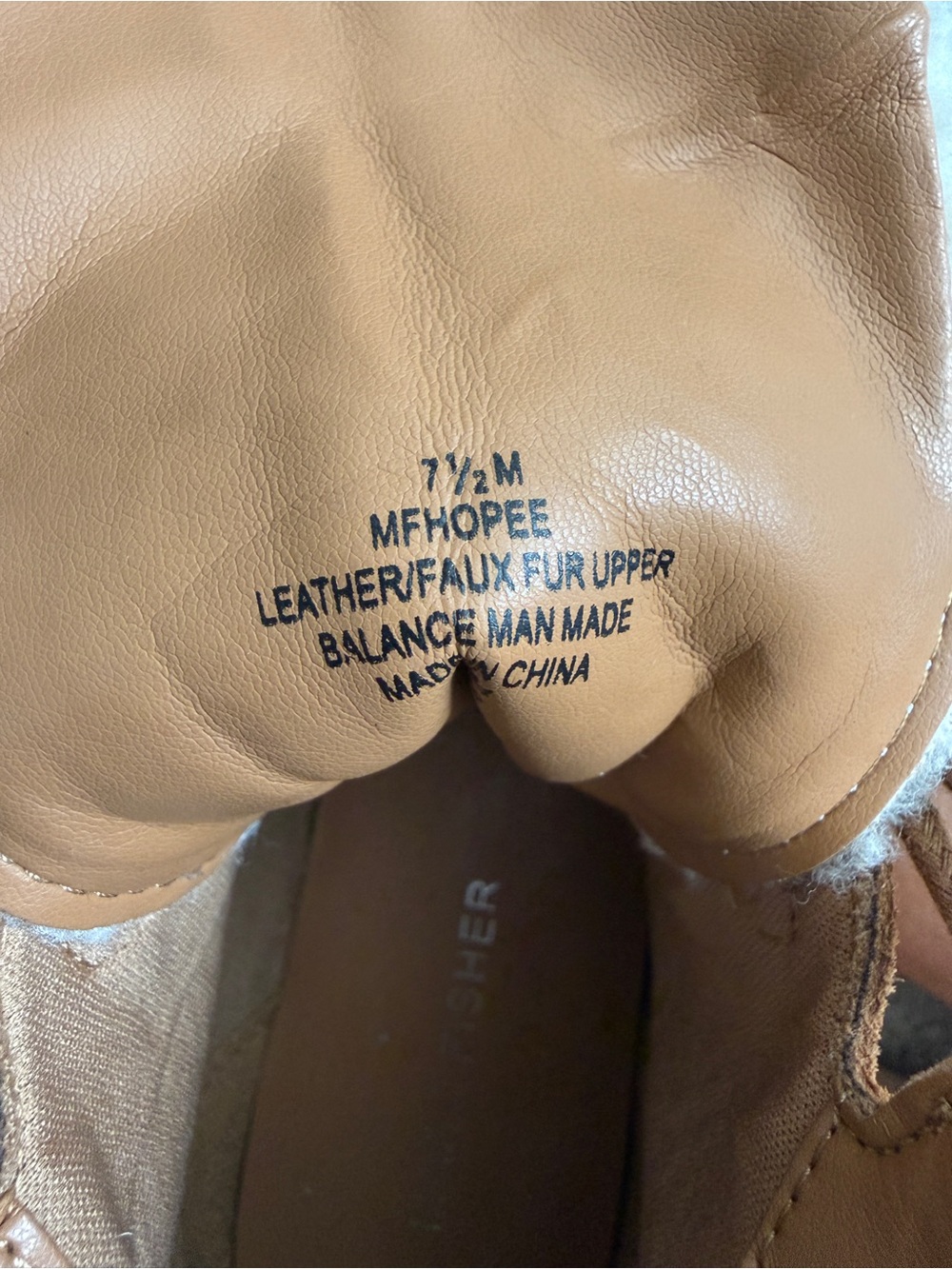 Marc Fisher Women’s Tan Suede Lace-Up Ankle Boots with Shearling Trim- 7.5 - Picture 3 of 10